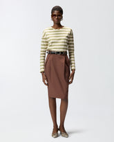 Maglia in jersey a righe con colletto strutturato -  | Pinko