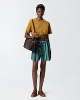 Shorts in cotone con righe effetto pennellato -  | Pinko