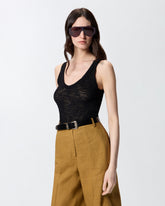 Ribbed vest top with logo -  | Pinko