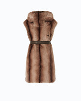 Gilet long ceinturé en fourrure synthétique -  | Pinko