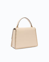 Średnia torebka do ręki Love Bag Top Handle Light ze skóry z drobnymi ćwiekami -  | Pinko