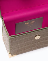 Petit sac à bandoulière façon vanity-case en cuir embossé crocodile PINKO Galleria - Trasparente | Pinko