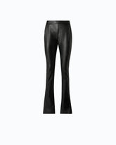 Rozkloszowane spodnie slim fit z imitacji nappy -  | Pinko