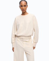 Fully rhinestoned fleece sweater -  | Pinko