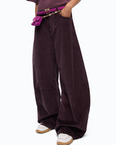 Sztruksowe spodnie barrel fit -  | Pinko