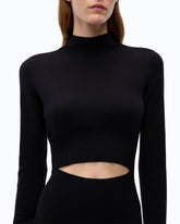 Vestido largo de mezcla de lana con abertura -  | Pinko