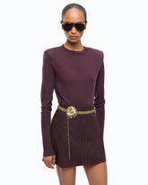 Merino wool sweater with removable shoulder pads -  | Pinko