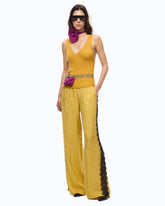 Vest top in silk and cashmere blend with lace neck -  | Pinko