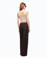 Vest top in silk and cashmere blend with lace neck -  | Pinko
