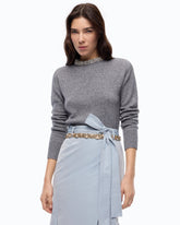 Pull en laine mélangée à col bijou -  | Pinko