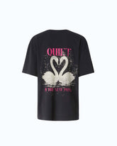 T-shirt à imprimé cygnes « Quiet Is The New Punk » -  | Pinko
