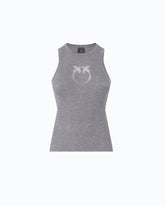 Geripptes Top mit transparentem Logo Love Birds -  | Pinko