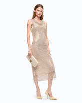 Vestido midi efecto red con strass -  | Pinko