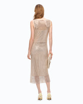 Vestido midi efecto red con strass -  | Pinko