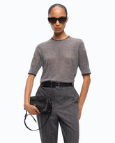T-shirt à manches mi-longues avec bords effilochés -  | Pinko