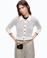 Cardigan cropped con colletto a polo -  | Pinko