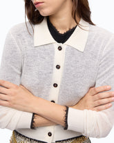 Cardigan cropped con colletto a polo -  | Pinko