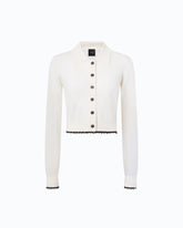Cardigan cropped con colletto a polo -  | Pinko