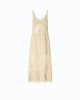Abito slipdress midi con bande in pizzo -  | Pinko