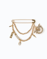 Spilla gioiello con doppia catena e charm -  | Pinko