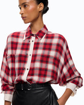 Oversize-Bluse mit Karomuster -  | Pinko