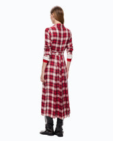 Long shirt dress with check pattern and belt -  | Pinko
