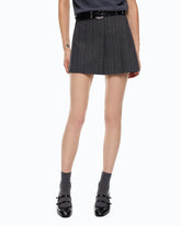 Pinstriped mini skirt with macro pleats -  | Pinko