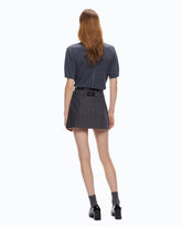 Pinstriped mini skirt with macro pleats -  | Pinko