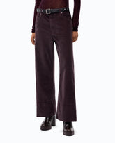 Pantalon cropped en velours avec ceinture en cuir -  | Pinko