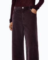 Pantalon cropped en velours avec ceinture en cuir -  | Pinko