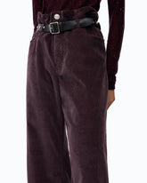 Pantalon cropped en velours avec ceinture en cuir -  | Pinko