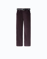 Pantalon cropped en velours avec ceinture en cuir -  | Pinko