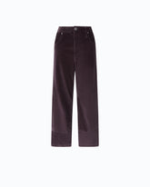 Pantalon cropped en velours avec ceinture en cuir -  | Pinko