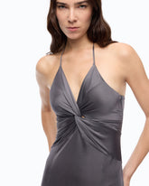 Long slip dress with front knot -  | Pinko
