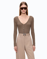 Henleyshirt aus Wollmix mit Streifen -  | Pinko