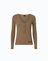 Henleyshirt aus Wollmix mit Streifen -  | Pinko