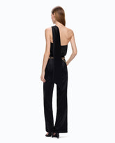 Long satin jumpsuit with sash -  | Pinko