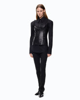 Top bustier en similicuir avec perles décoratives -  | Pinko