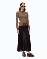 Striped wool-blend mock-turtleneck sweater -  | Pinko
