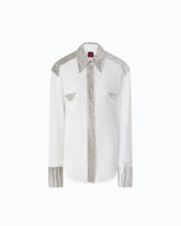 Poplin shirt with strass embellishments -  | Pinko
