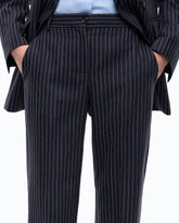 Pantalon à rayures en laine mélangée -  | Pinko