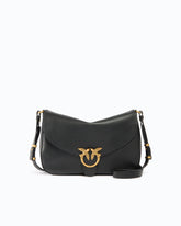 Medium leather bag with Love Birds Diamond Cut buckle -  | Pinko