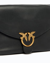 Medium leather bag with Love Birds Diamond Cut buckle -  | Pinko