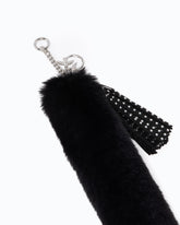 Porte-clés breloque clouté en fourrure synthétique - Noir | Pinko