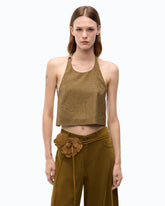 Fully rhinestoned open-back top -  | Pinko