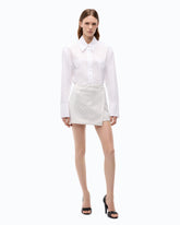 Fully rhinestoned wrap mini skirt -  | Pinko