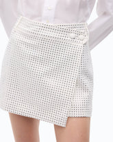 Fully rhinestoned wrap mini skirt -  | Pinko