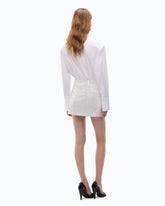 Fully rhinestoned wrap mini skirt -  | Pinko