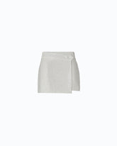Fully rhinestoned wrap mini skirt -  | Pinko