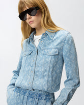 Camicia in denim con logo Love Birds -  | Pinko